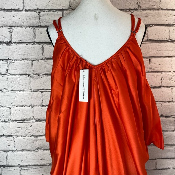 The Drop Orange Side Cowl Dress Boho Caftan Kaftan Style Dress Size Medium NEW - Picture 7 of 16